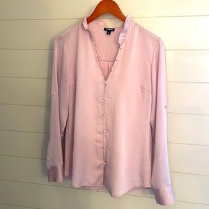 Super soft, blush long sleeve blouse